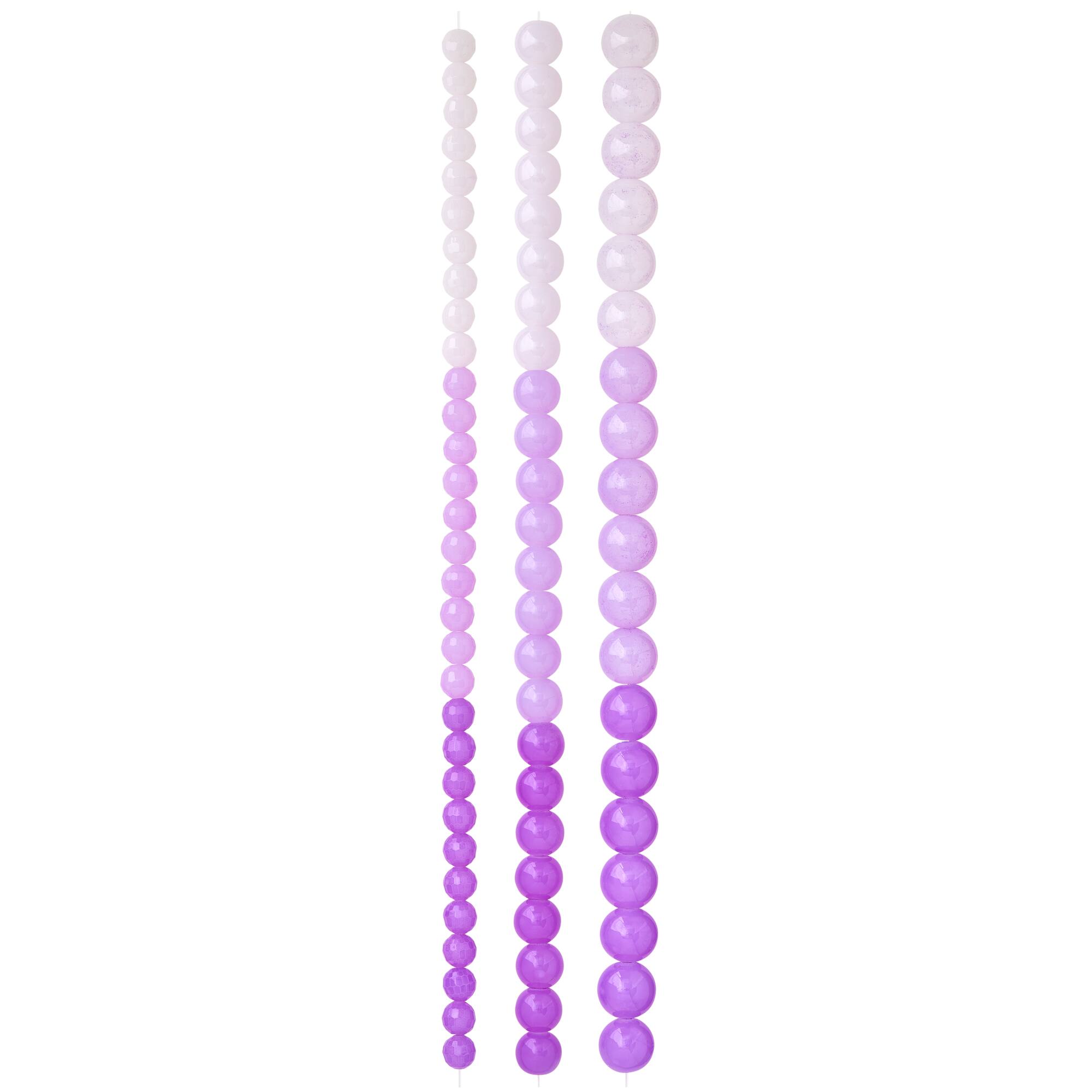 Purple Ombre Glass Round Beads by Bead Landing™